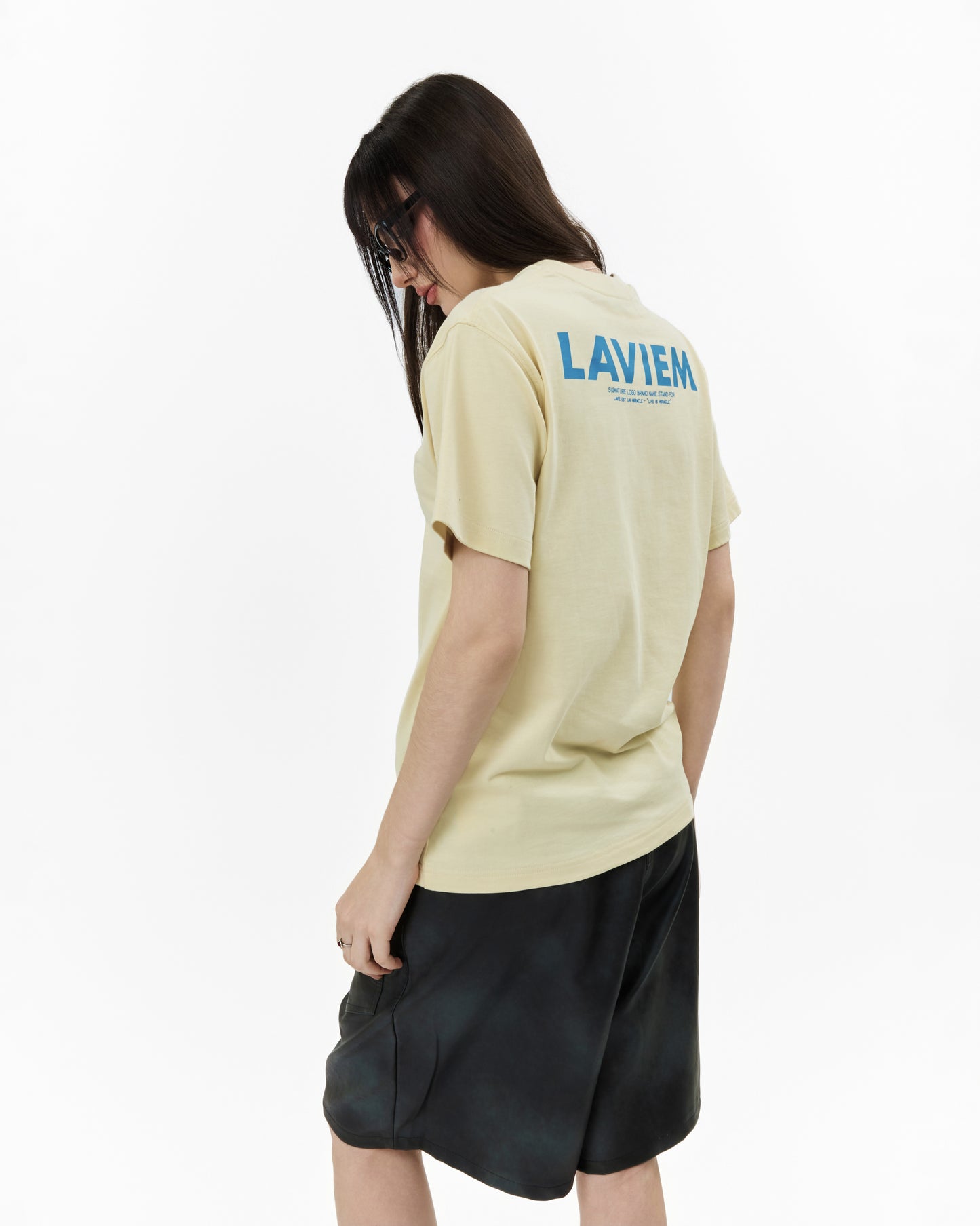 LAVIEM Oversized T-Shirt 100% Cotton Signature Brand name Logo Streetwear Style