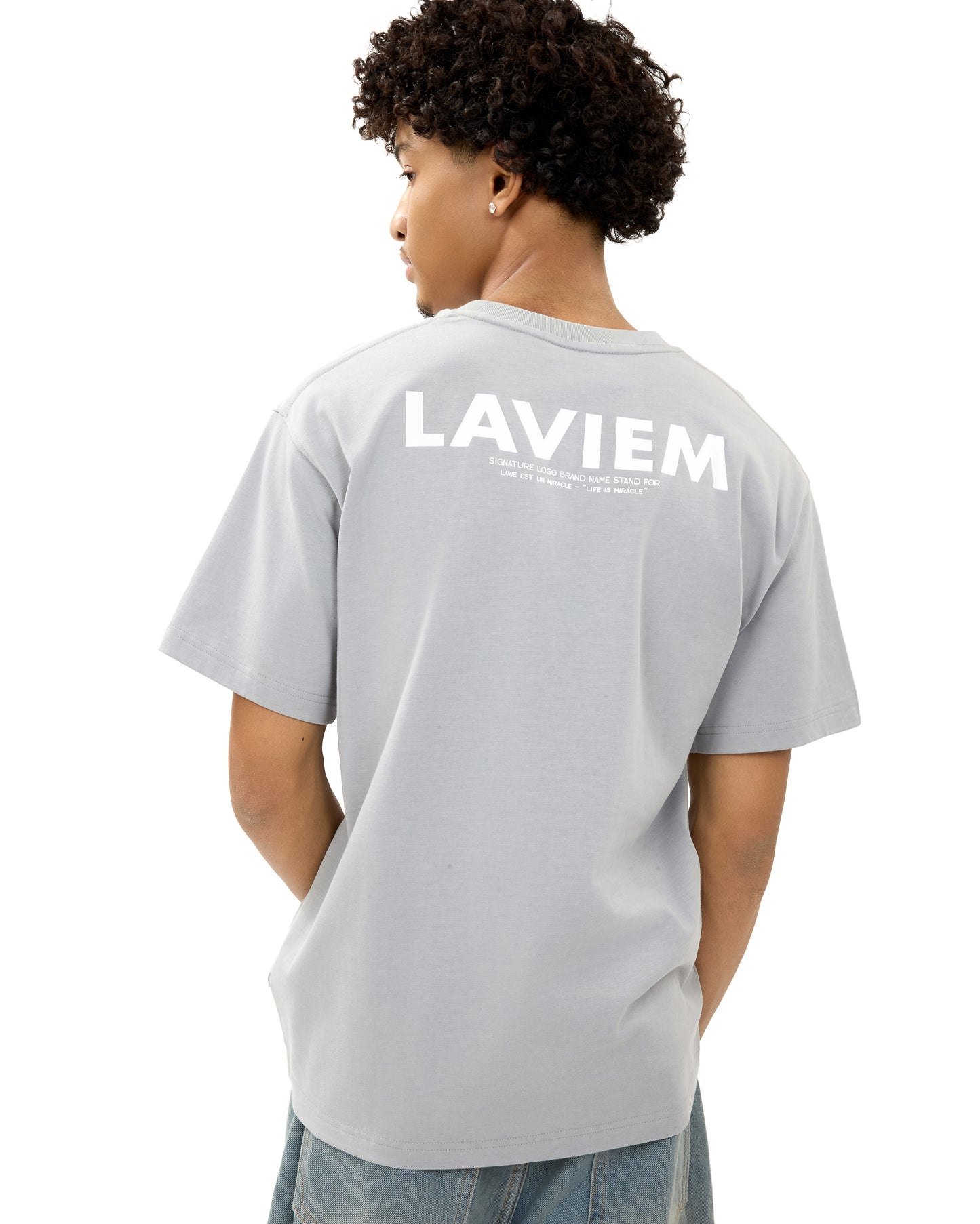 LAVIEM Oversized T-Shirt 100% Cotton Signature Brand name Logo Streetwear Style