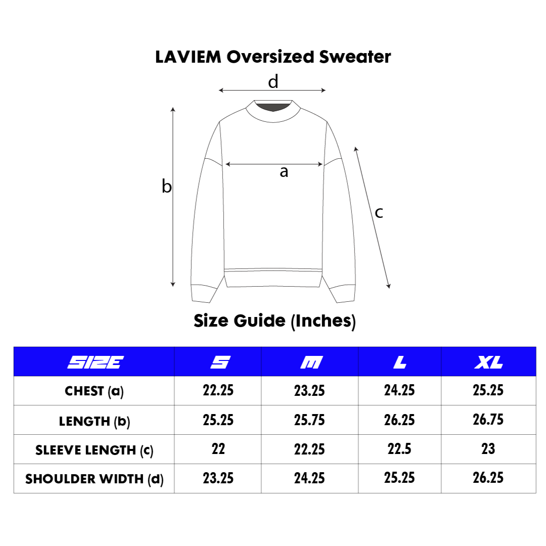 LAVIEM Oversized Sweater Comfortable Fit Streetwear Style Cotton Sweatshirt Casual Menswear